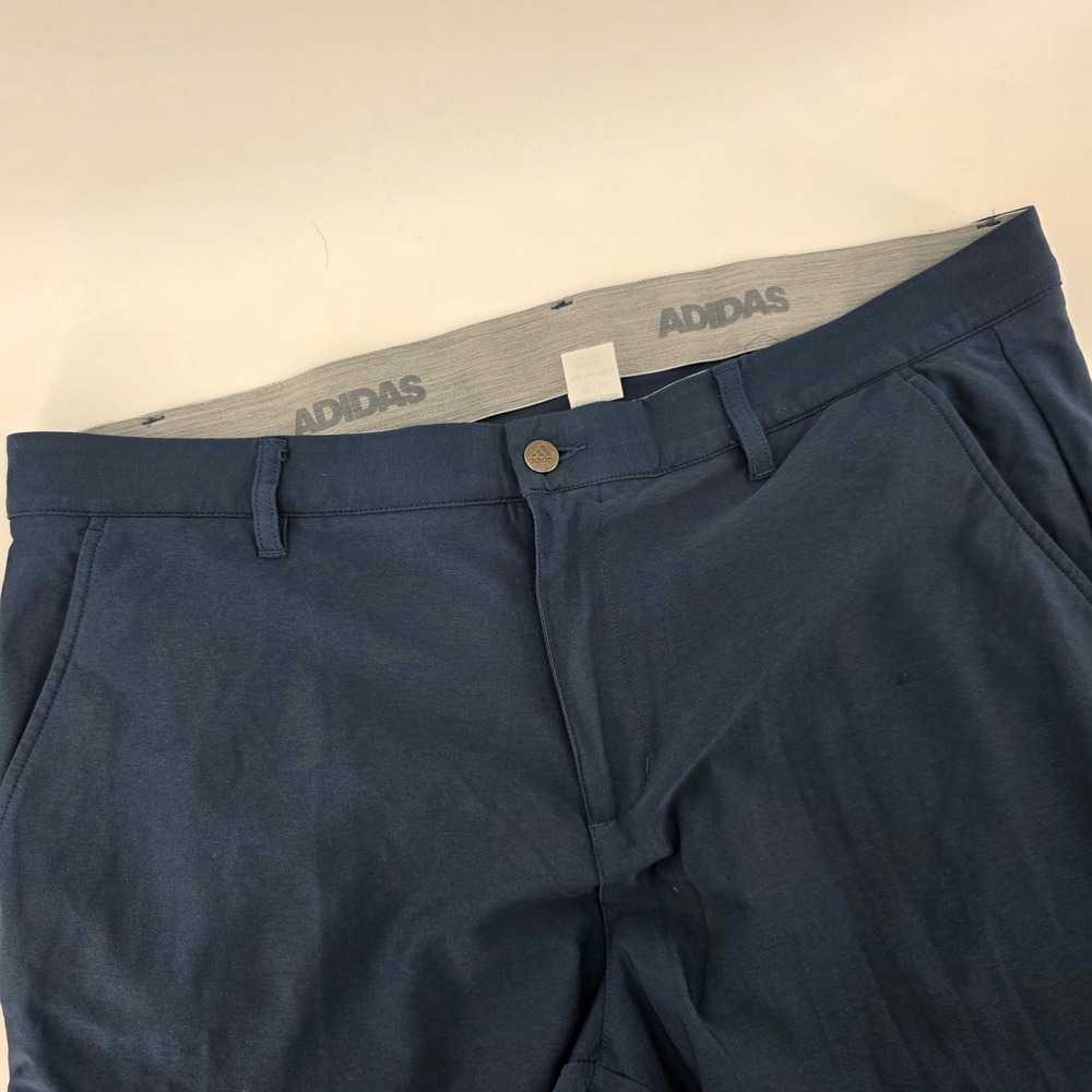 Adidas Golf Pants Mens 38x32 Navy Blue Flat Front Performance Stretch